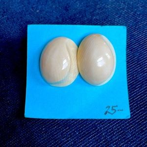 White pierced stud vintage earrings